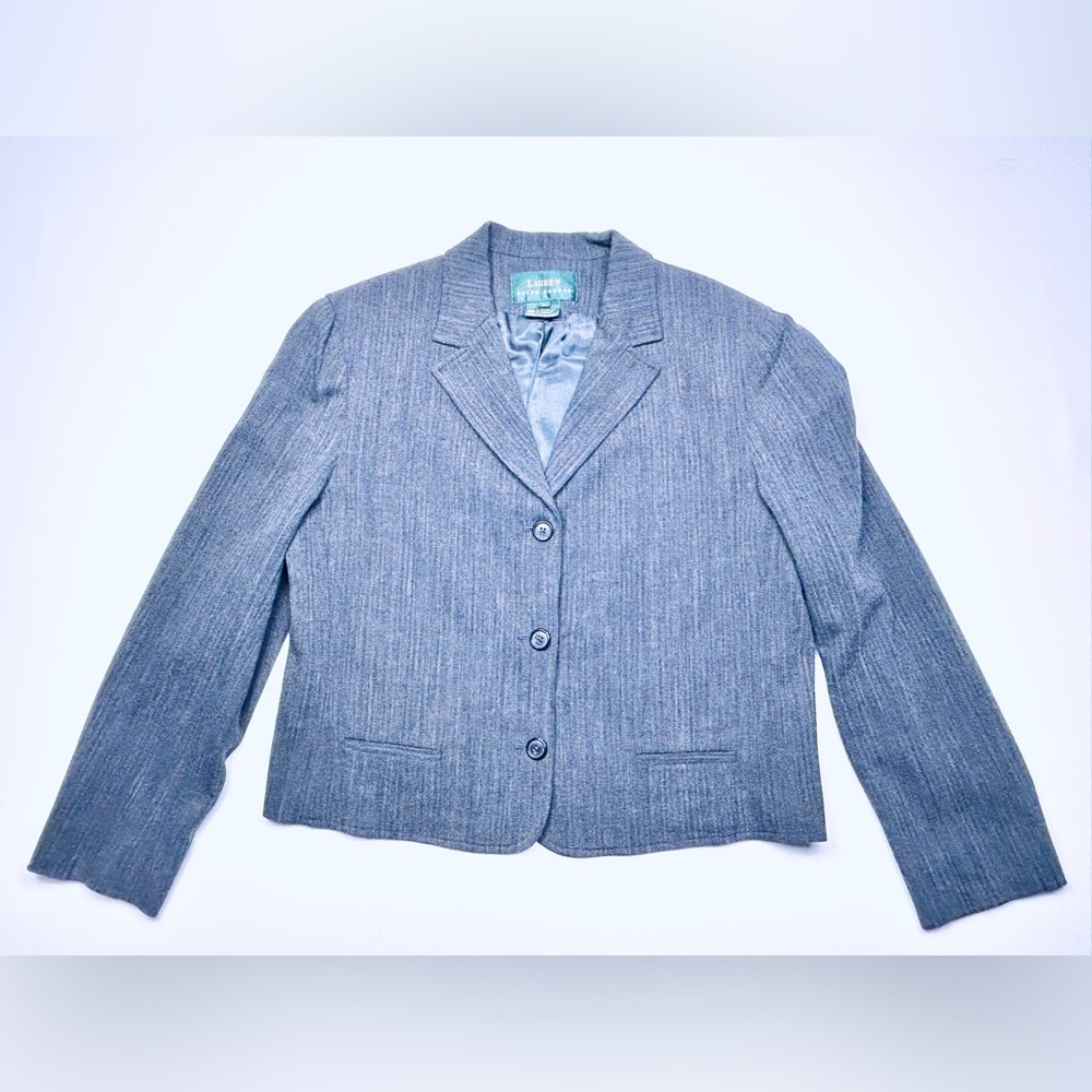 Vintage Lauren Ralph Lauren 87% Wool 3 Button Blazer Jacket Size 12